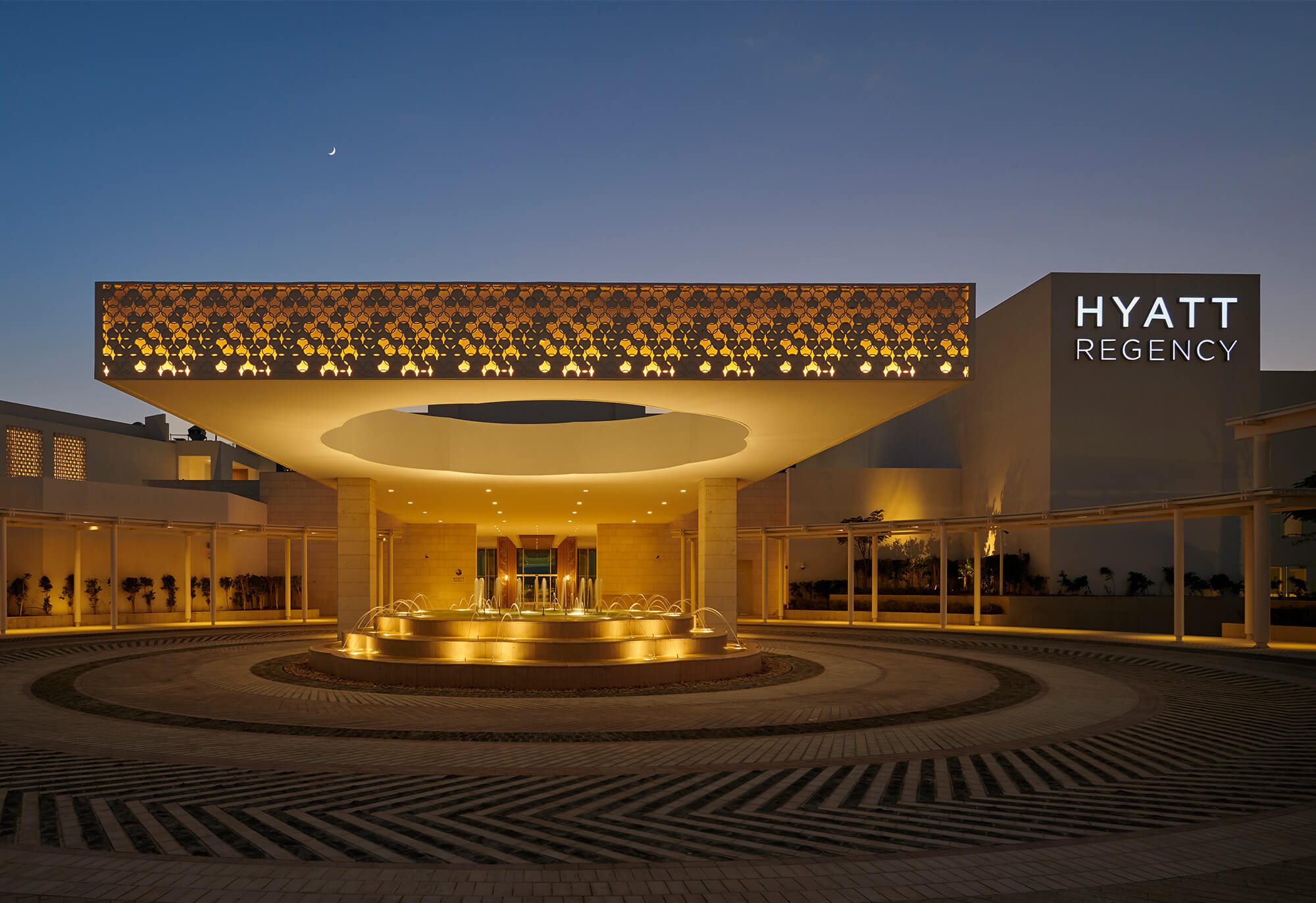 Hyatt Regency entrance shot.