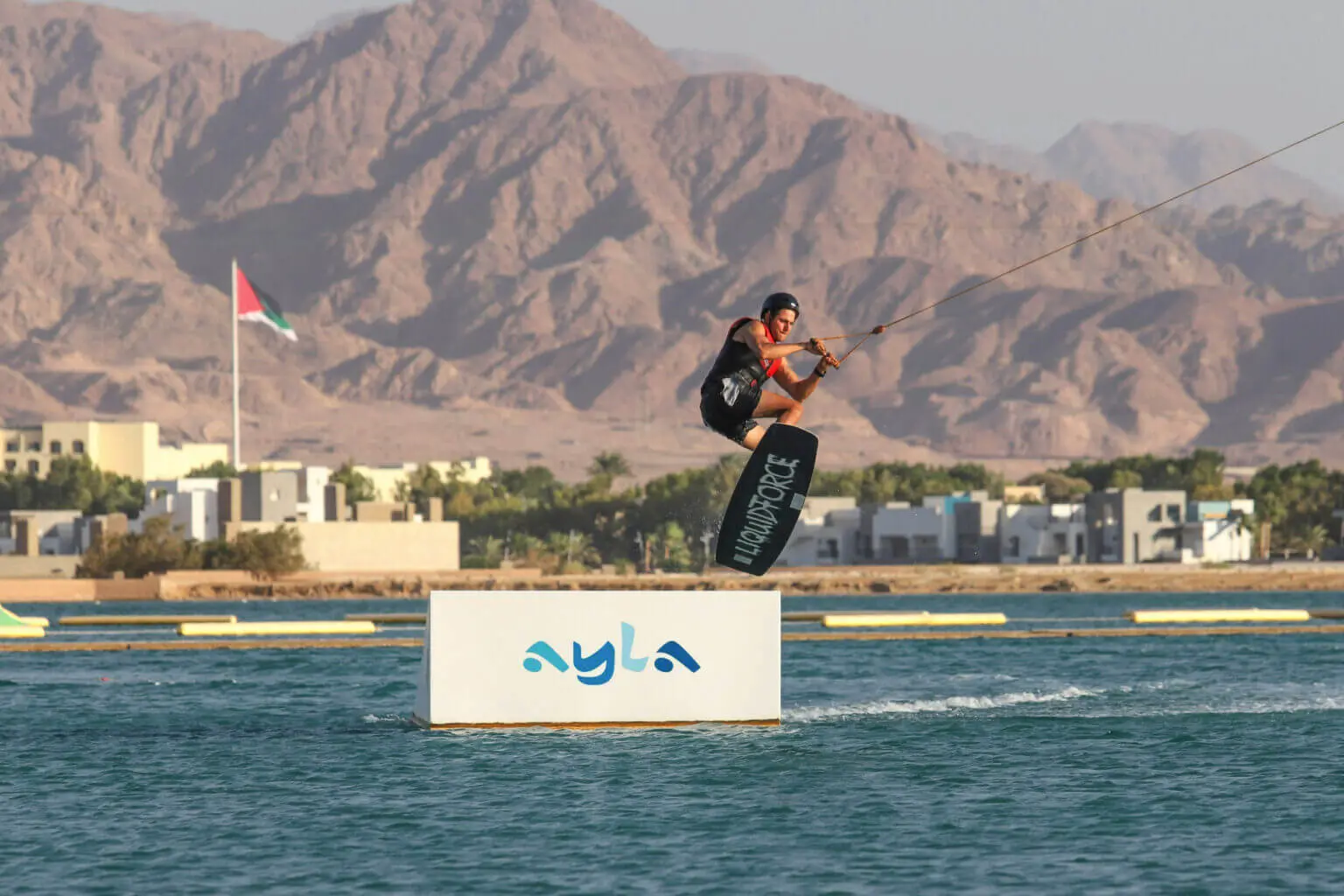 Man wakeboarding at Ayla.